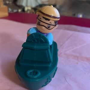 Kids Toy Speed Boat with Captain Figure - Teal and Beige
